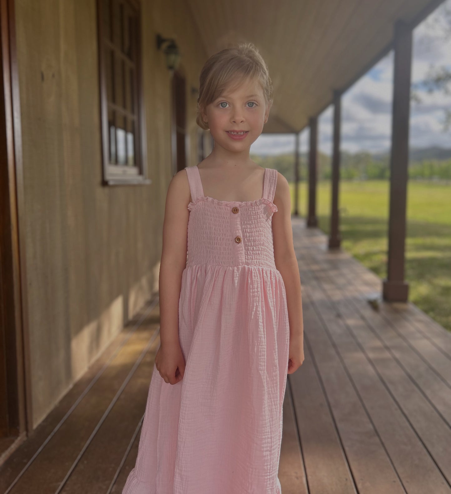 Muslin Dress - Posy Pink