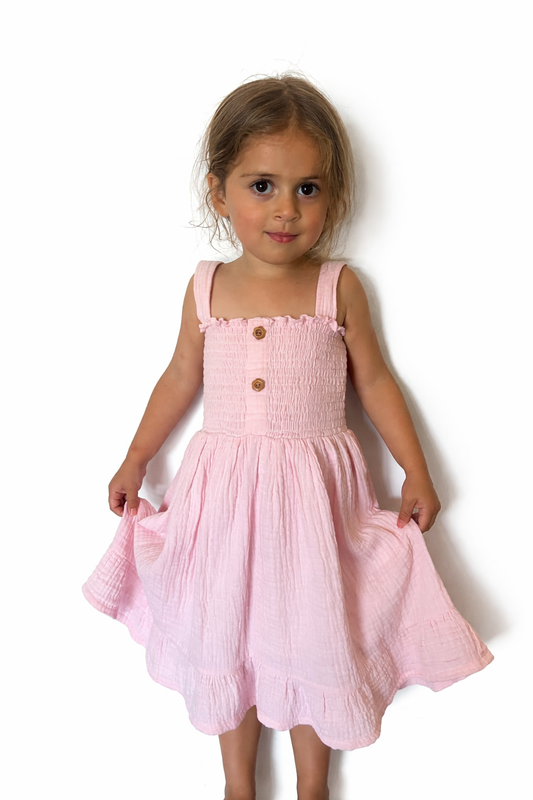 Muslin Dress - Posy Pink