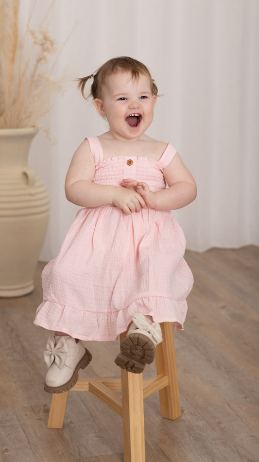 Muslin Dress - Posy Pink